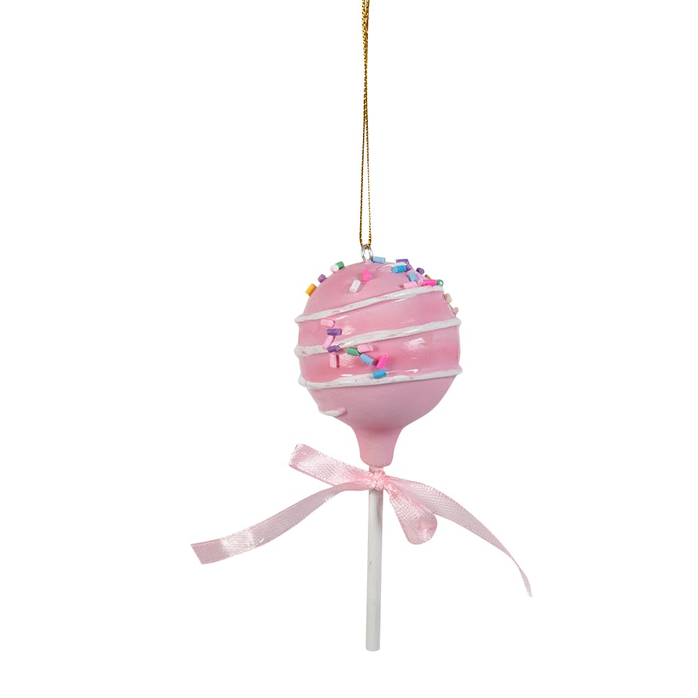 Ornement sucette rose 4 1/2 po VERTUO