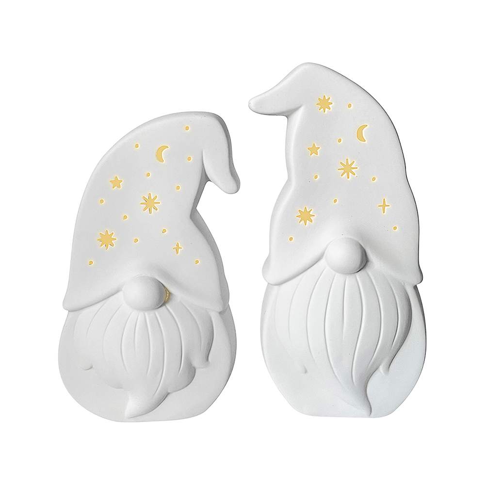 Ensemble de 2 lutins de Noël en céramique VERTUO