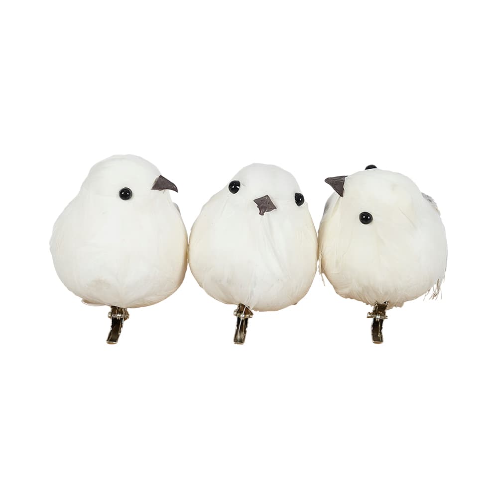 Oiseaux blancs à pince Pqt/3 VERTUO