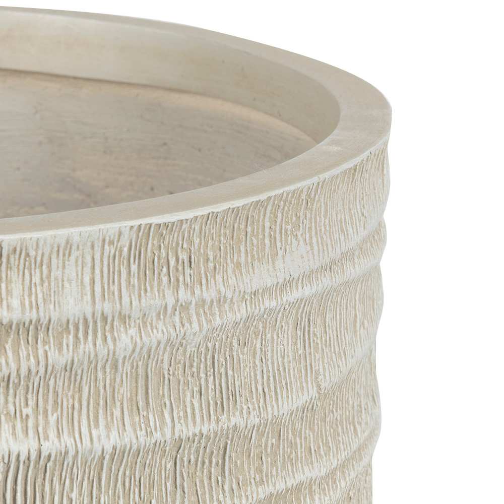 Cache-pot effet bambou blanc&nbsp;antique 9&nbsp;1/2&nbsp;po VERTUO