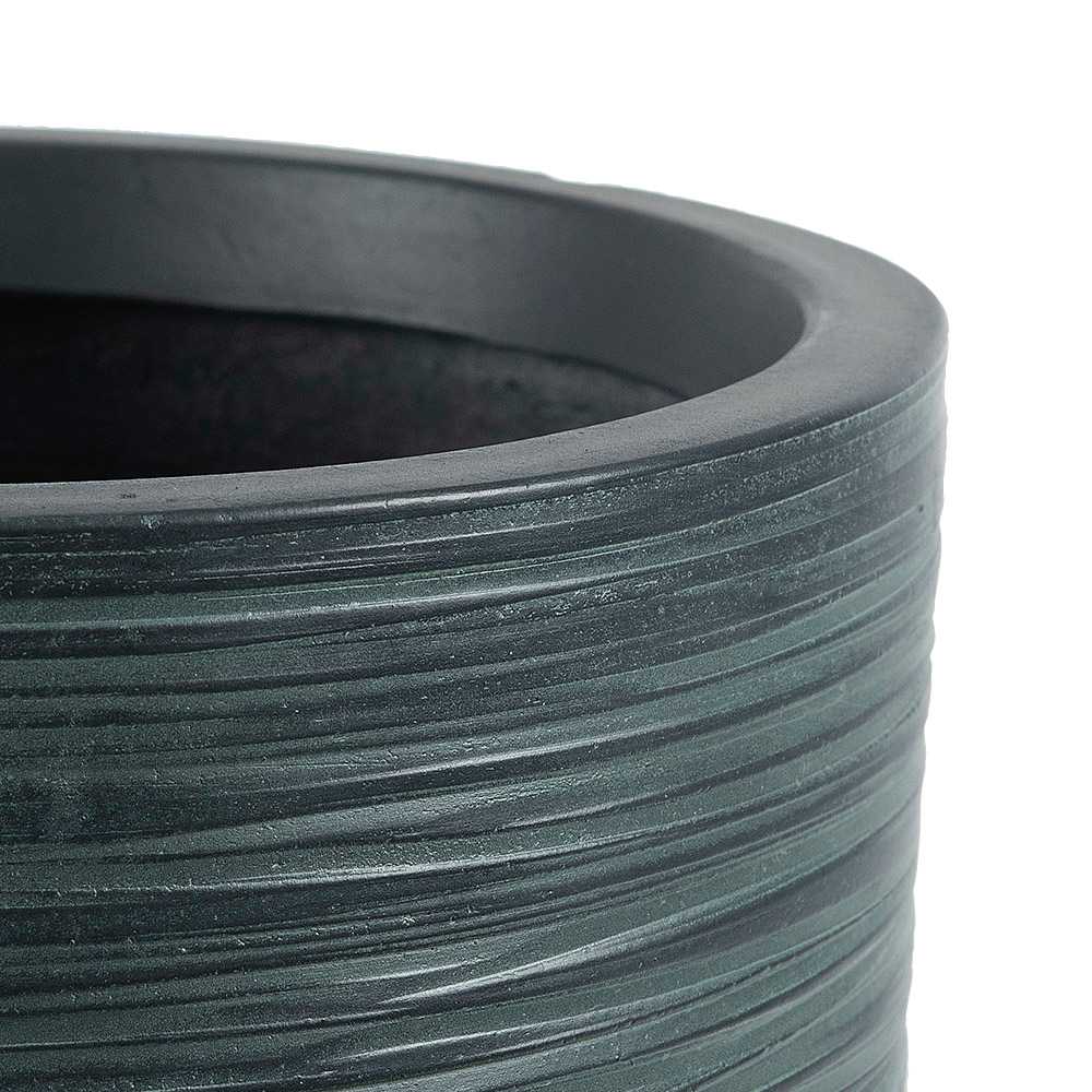 Pot à fleurs rainuré 9 1/2 po vert foncé VERTUO