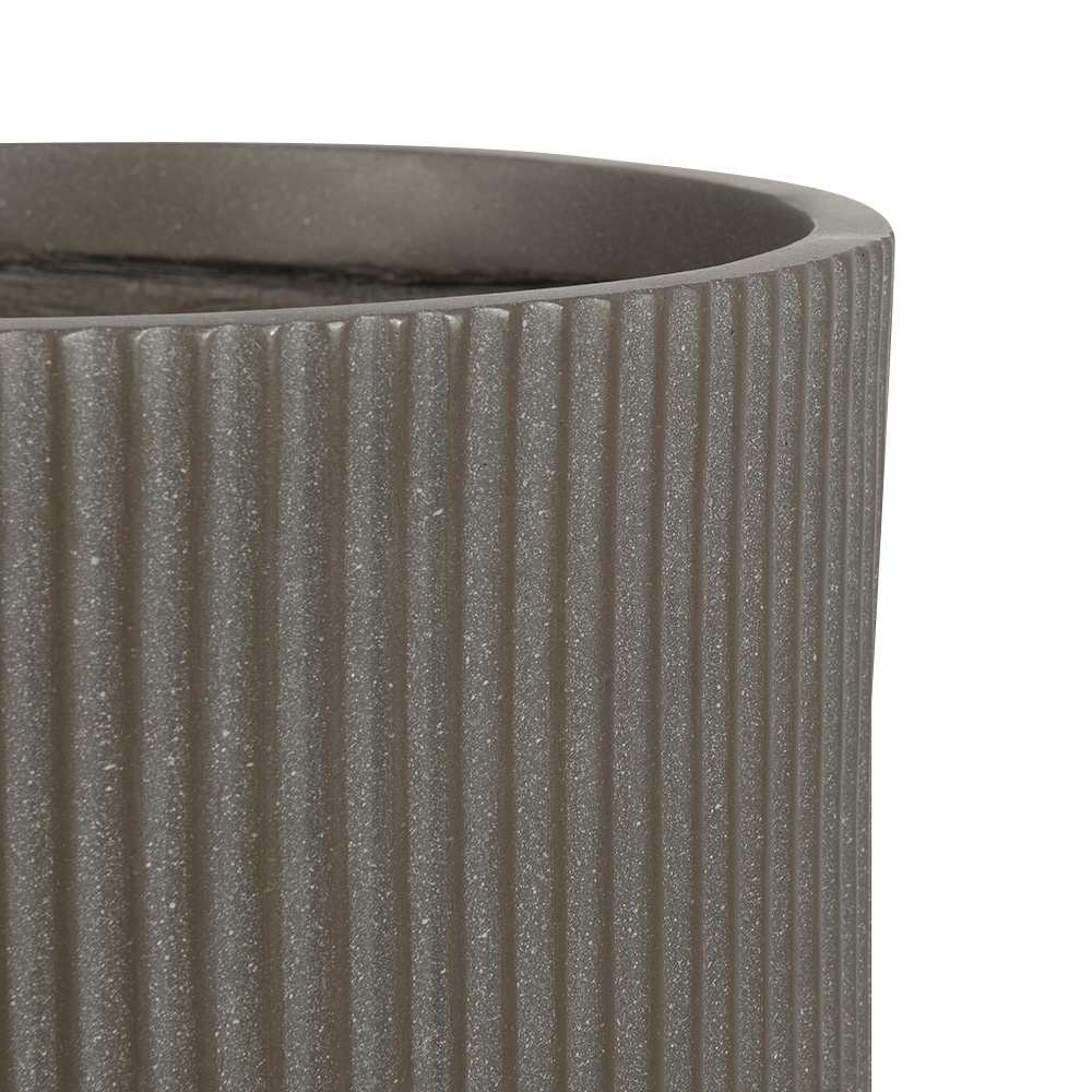 Pot à fleurs haut rainuré 12 po taupe VERTUO