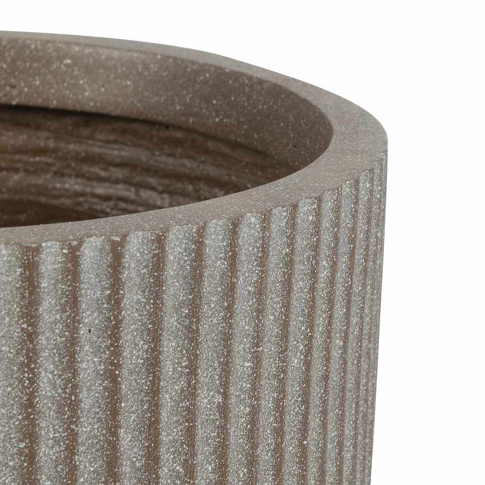 Pot à fleurs rainuré 9 1/2 po grège VERTUO