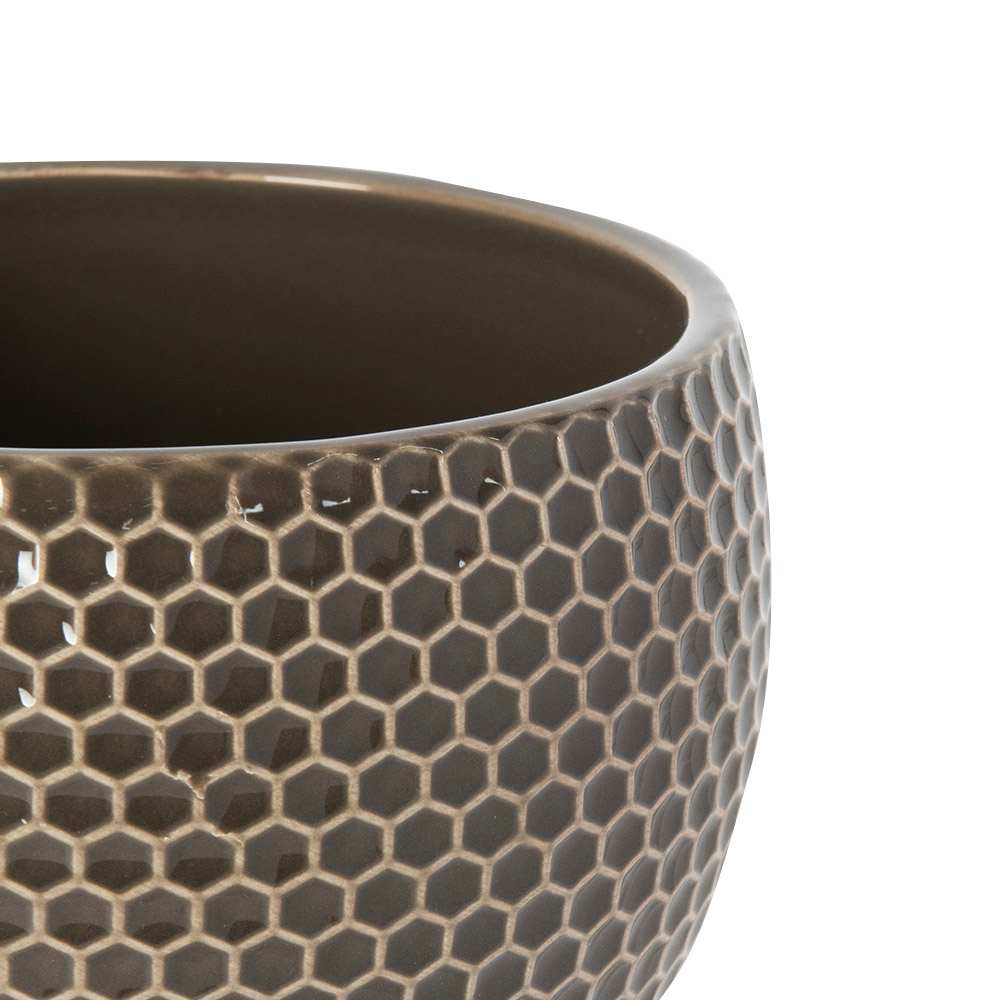 Cache-pot motif hexagonal 5 1/2 po beige VERTUO