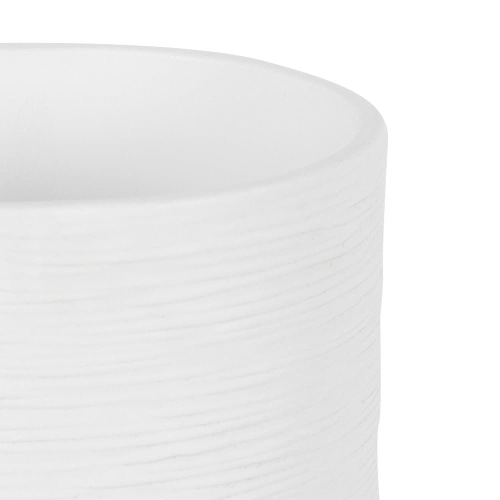 Cache-pot motif à rainures 4 1/2 po blanc VERTUO