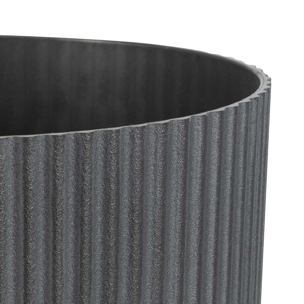 Pot à fleurs rainuré 9 7/8 po noir VERTUO