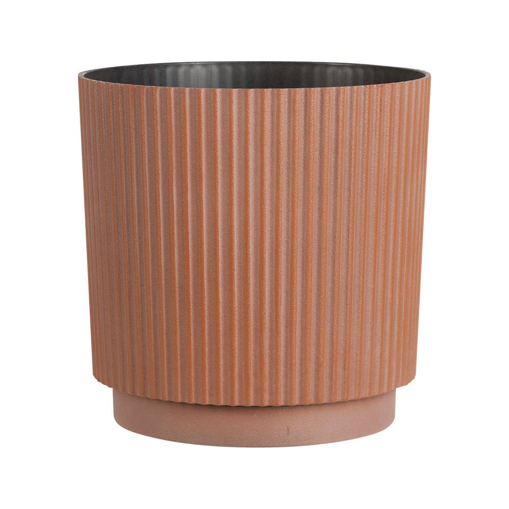 Pot à fleurs rainuré 9 7/8&nbsp;po terracotta VERTUO