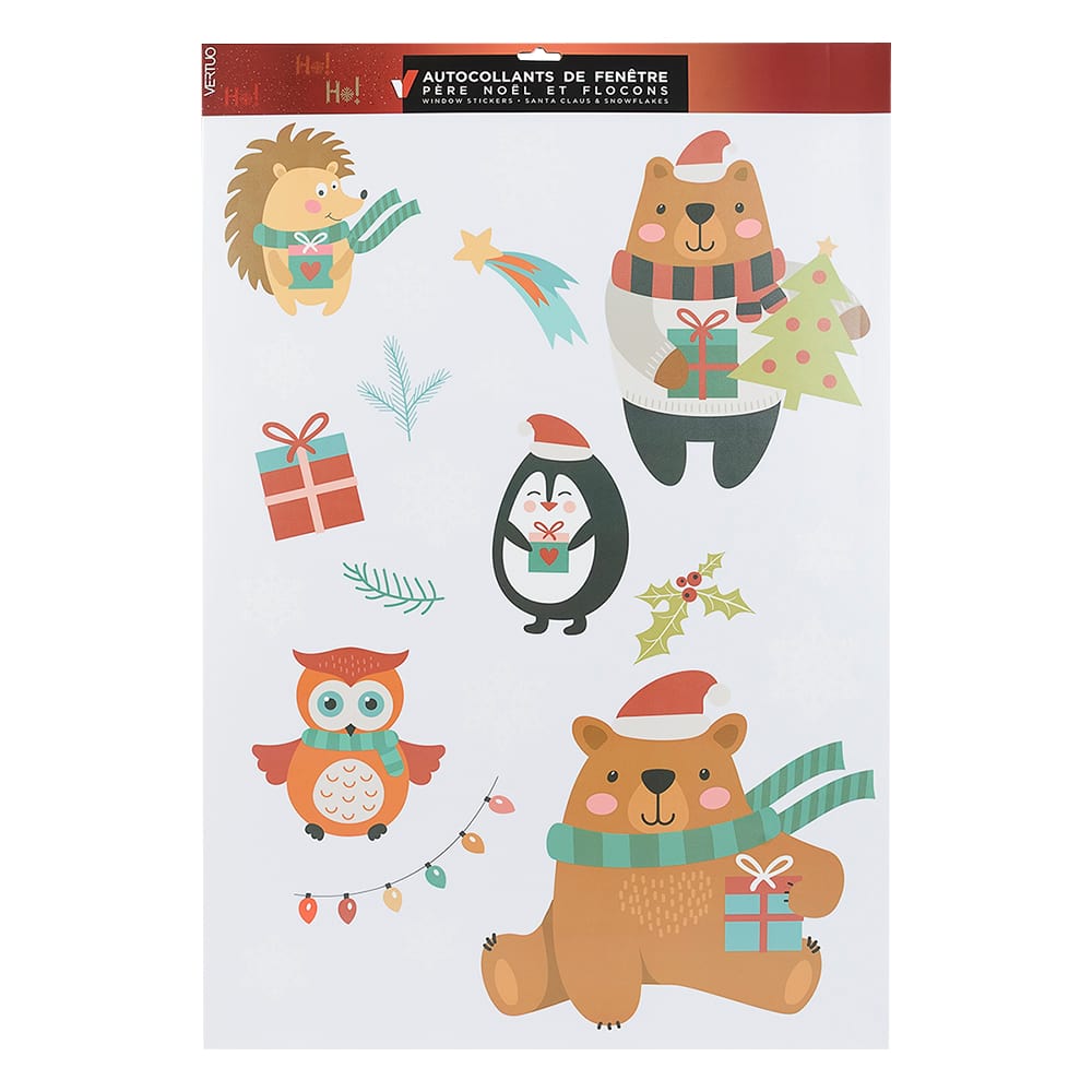 Autocollants de fenêtre Père Noël ou Animaux