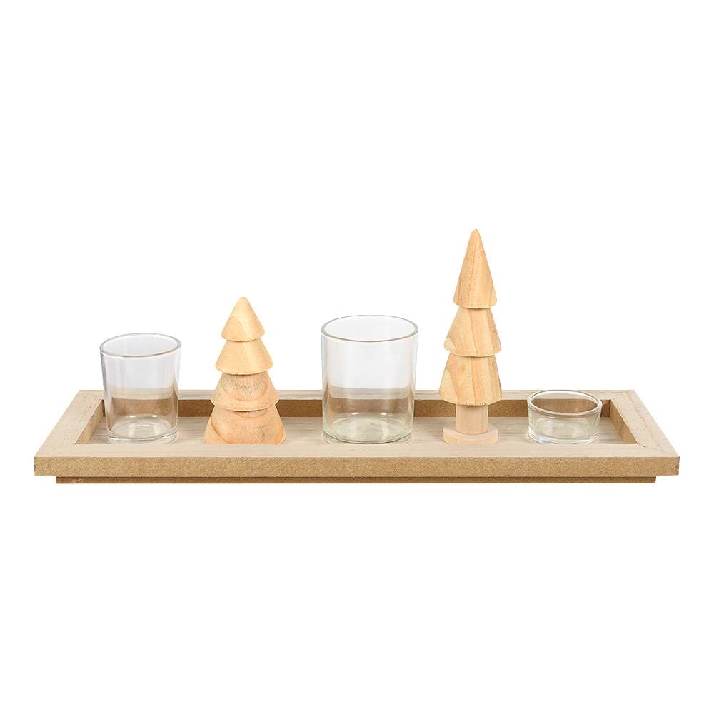 Ensemble de 3 bougeoirs avec plateau VERTUO