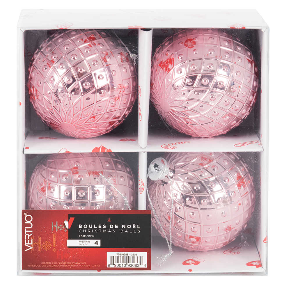 Boules de Noël 3 1/8 po Ens/4 VERTUO