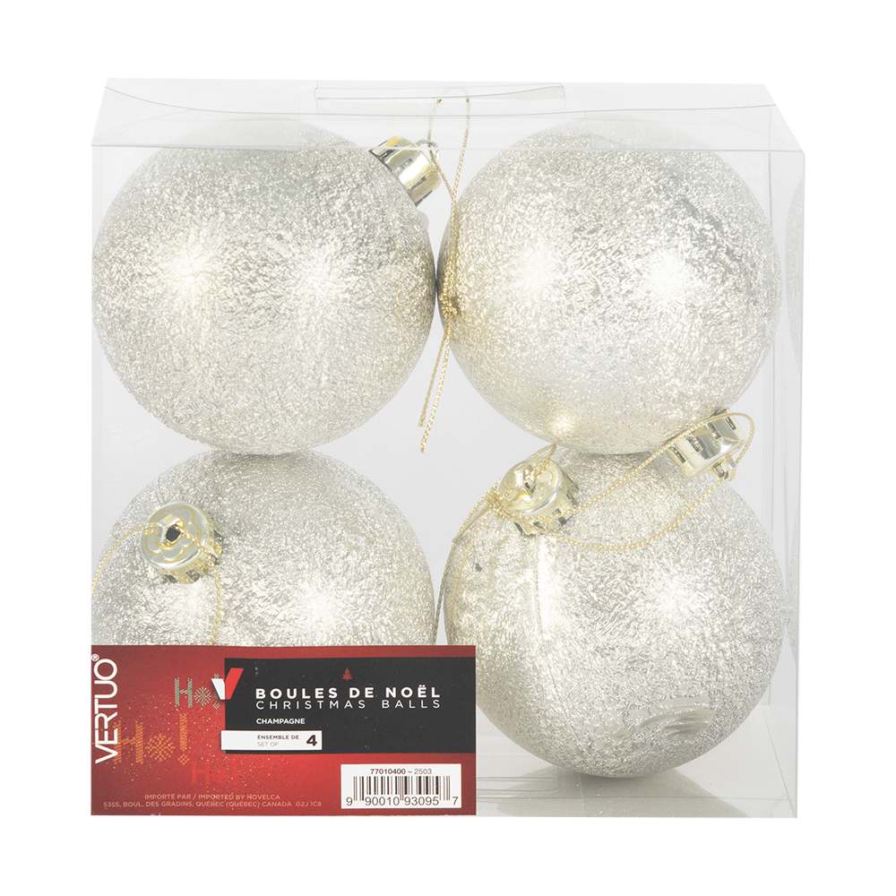 Boules de Noël 3 1/8 po Ens/4 VERTUO