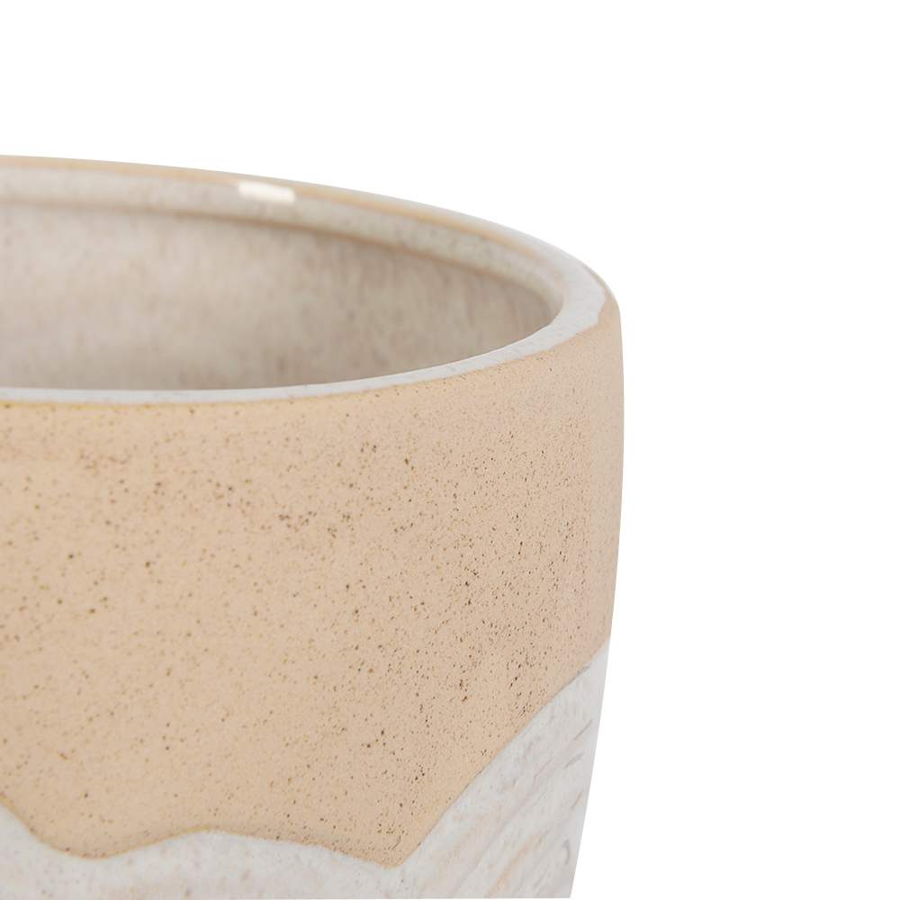 Pot Cover 5 1/8 in. Beige Curves VERTUO