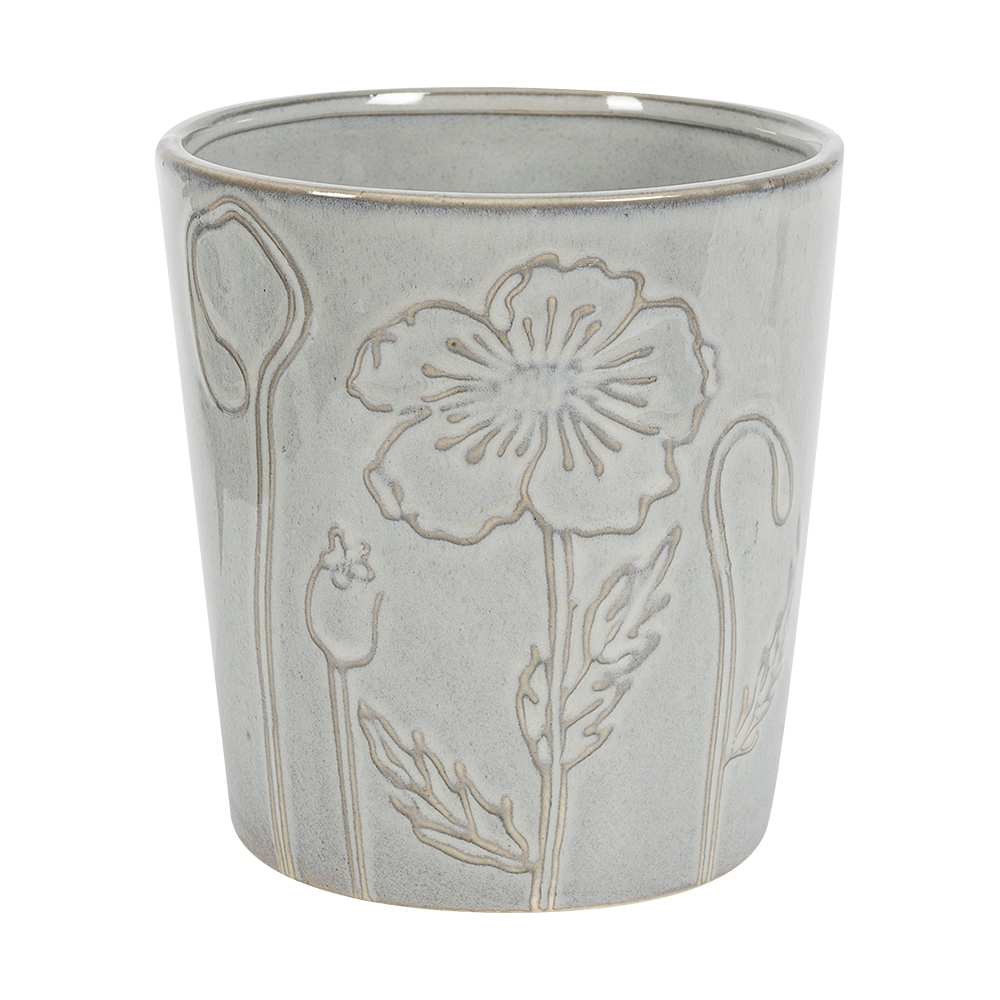 Pot Cover 5 3/8 in. Flower Taupe VERTUO