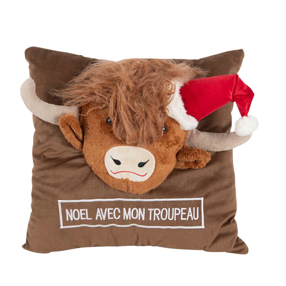 Coussin vache écossaise 17 3/4 po x 17 3/4&nbsp;po VERTUO