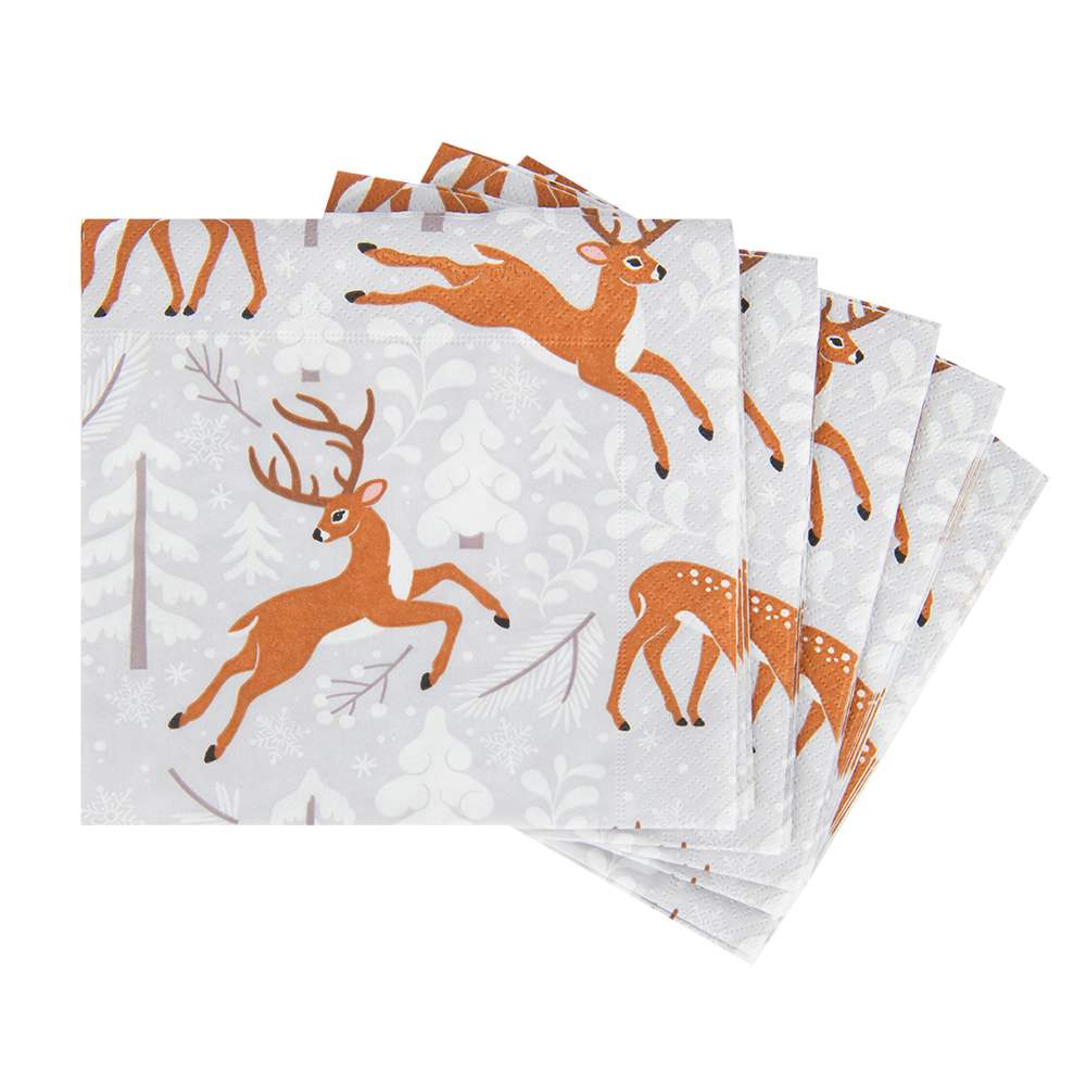 Serviettes de table chevreuils Pqt/20