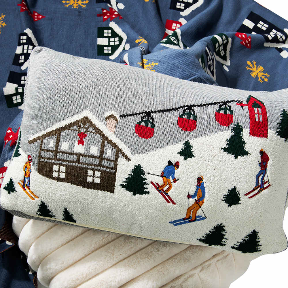 Coussin ski Alpes françaises 11 3/4 po x 19 5/8&nbsp;po VERTUO