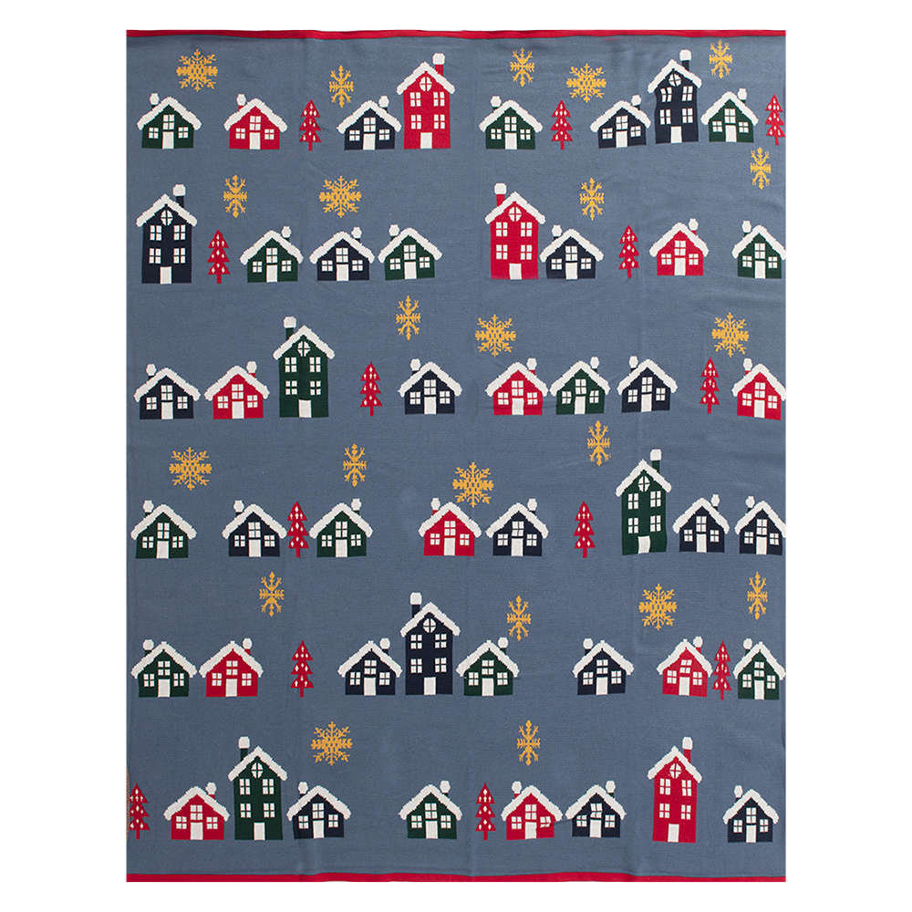 Jeté village de Noël 51 1/8 po x 63 po VERTUO