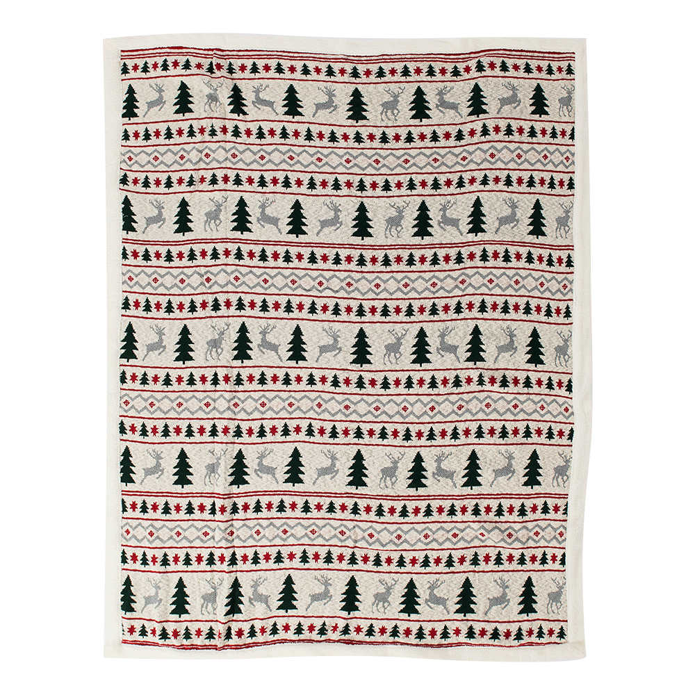 Jeté rennes et sapins 51 1/8 po x 63 po VERTUO