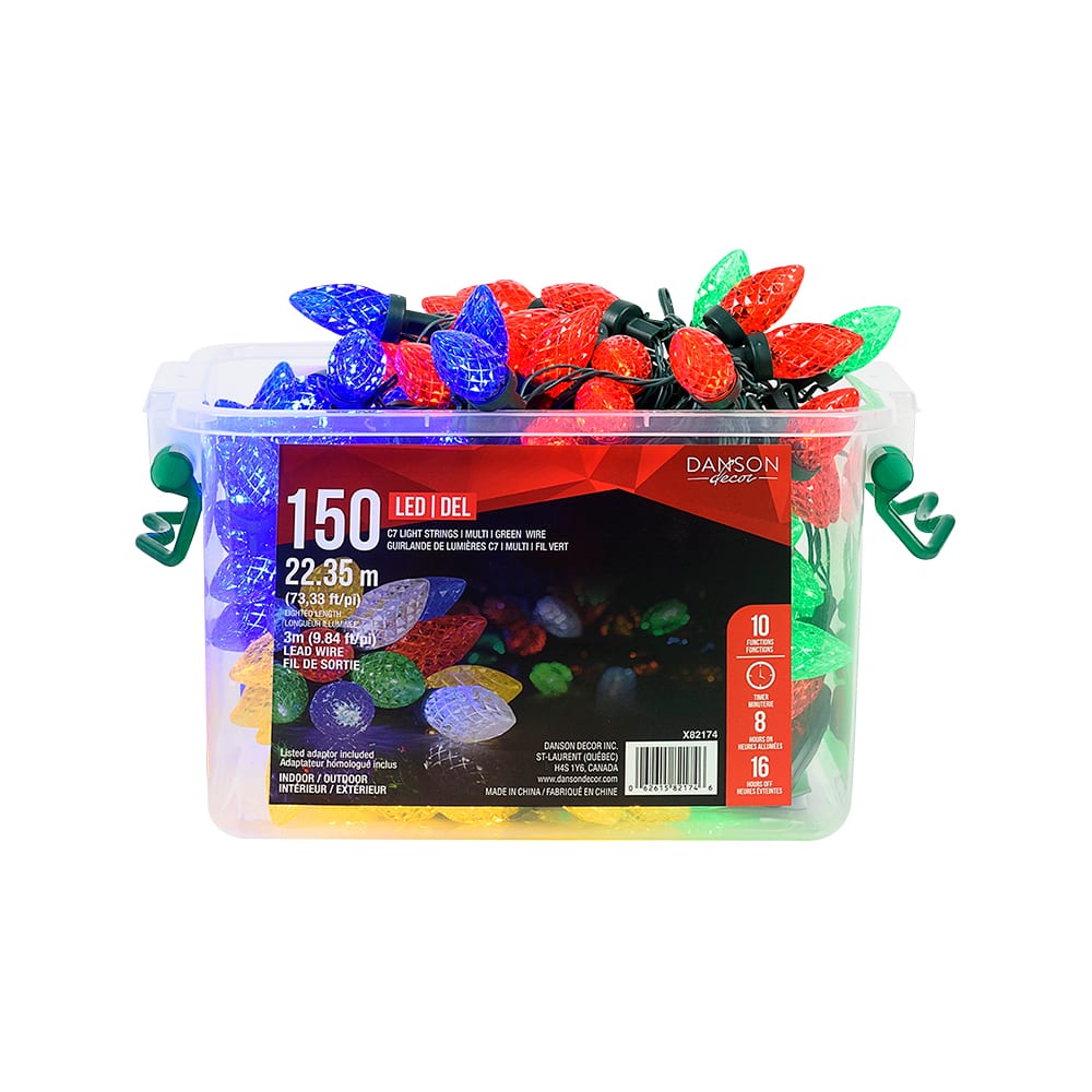 Jeu de 150 lumières DEL C7 multicolore