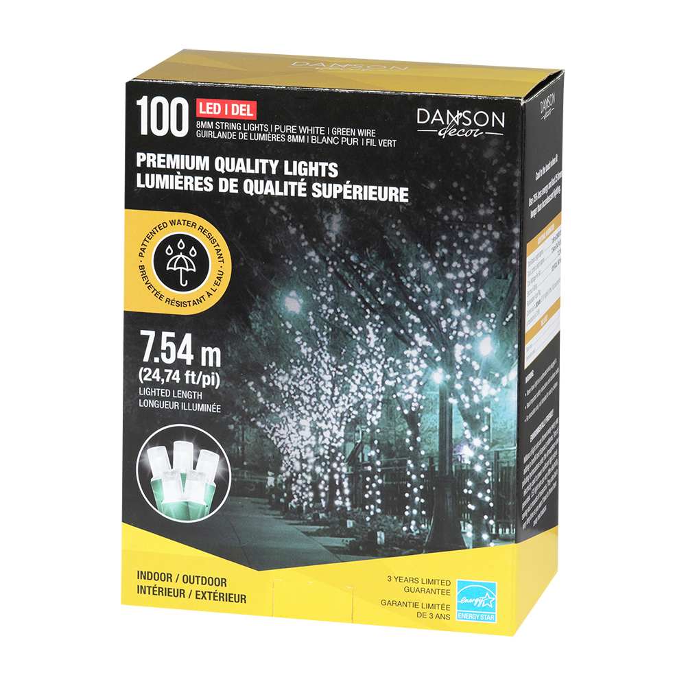 100 LED Lights Set Pure White