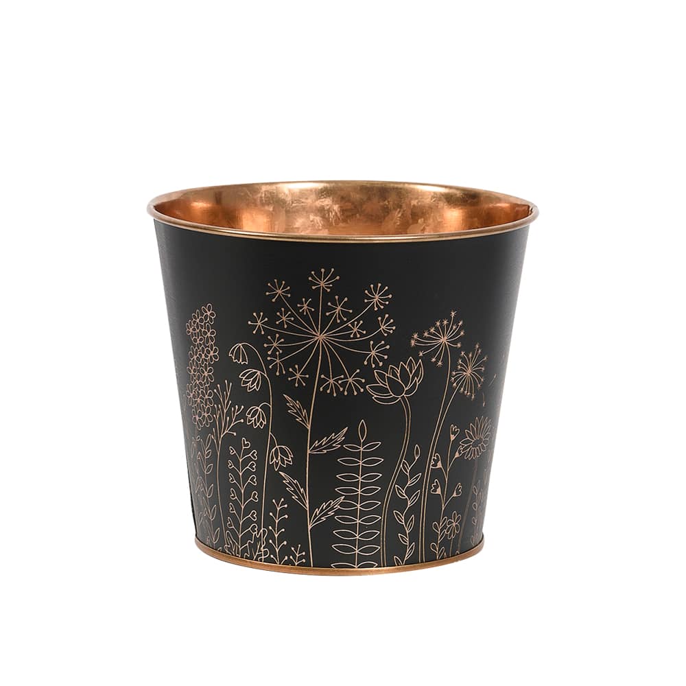 Cache-pot métallique Botanique noir 5&nbsp;1/8&nbsp;po VERTUO