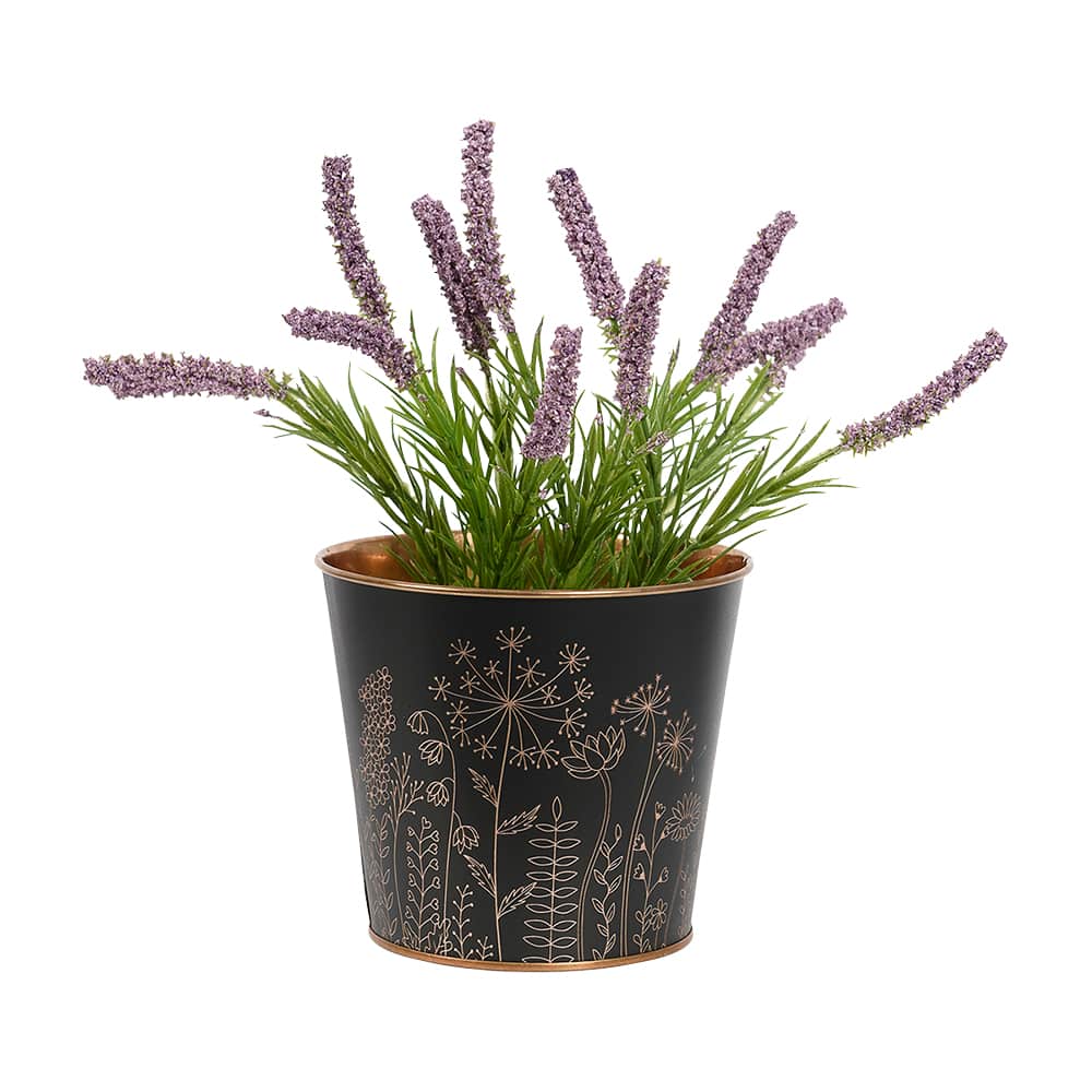 Cache-pot métallique Botanique noir 5&nbsp;1/8&nbsp;po VERTUO