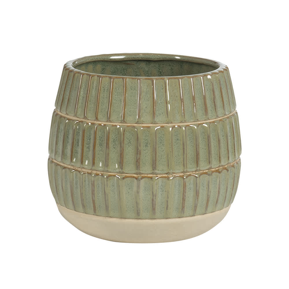 Cache-pot rainures horizontales vert 5 7/8 po VERTUO