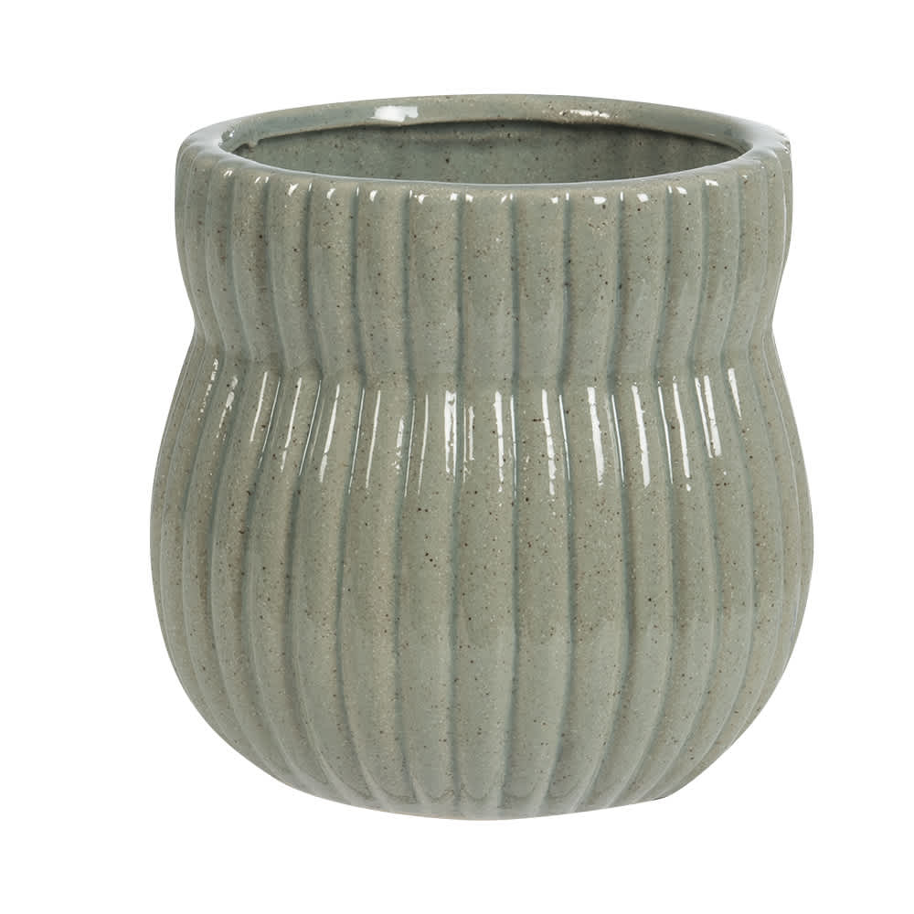 Cache-pot rainures verticales bleu pâle 4 7/8 po VERTUO