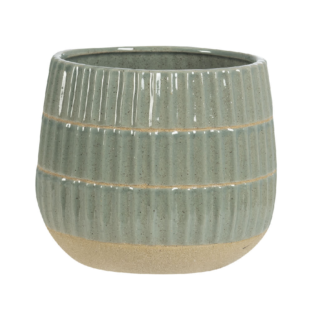 Cache-pot rainures horizontales bleu pâle 6&nbsp;7/8&nbsp;po VERTUO