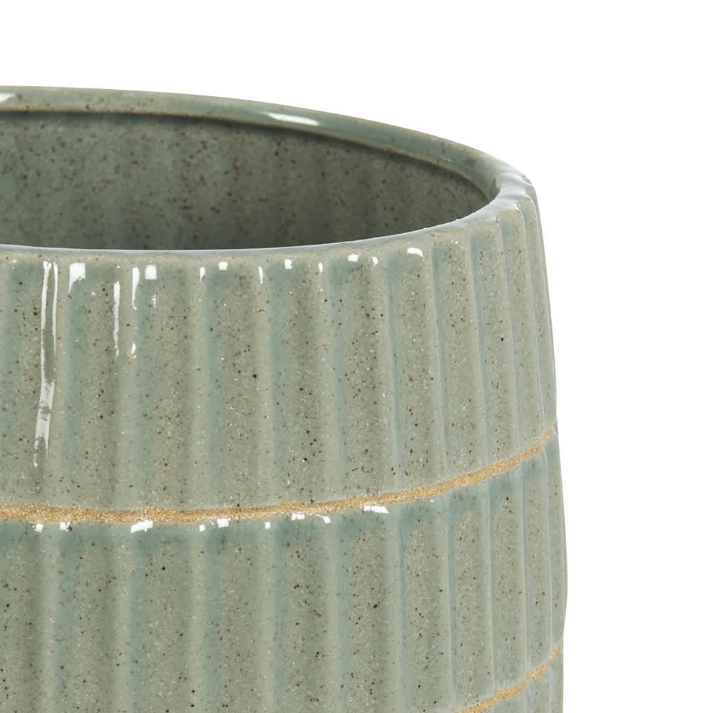 Cache-pot rainures horizontales bleu pâle 6&nbsp;7/8&nbsp;po VERTUO