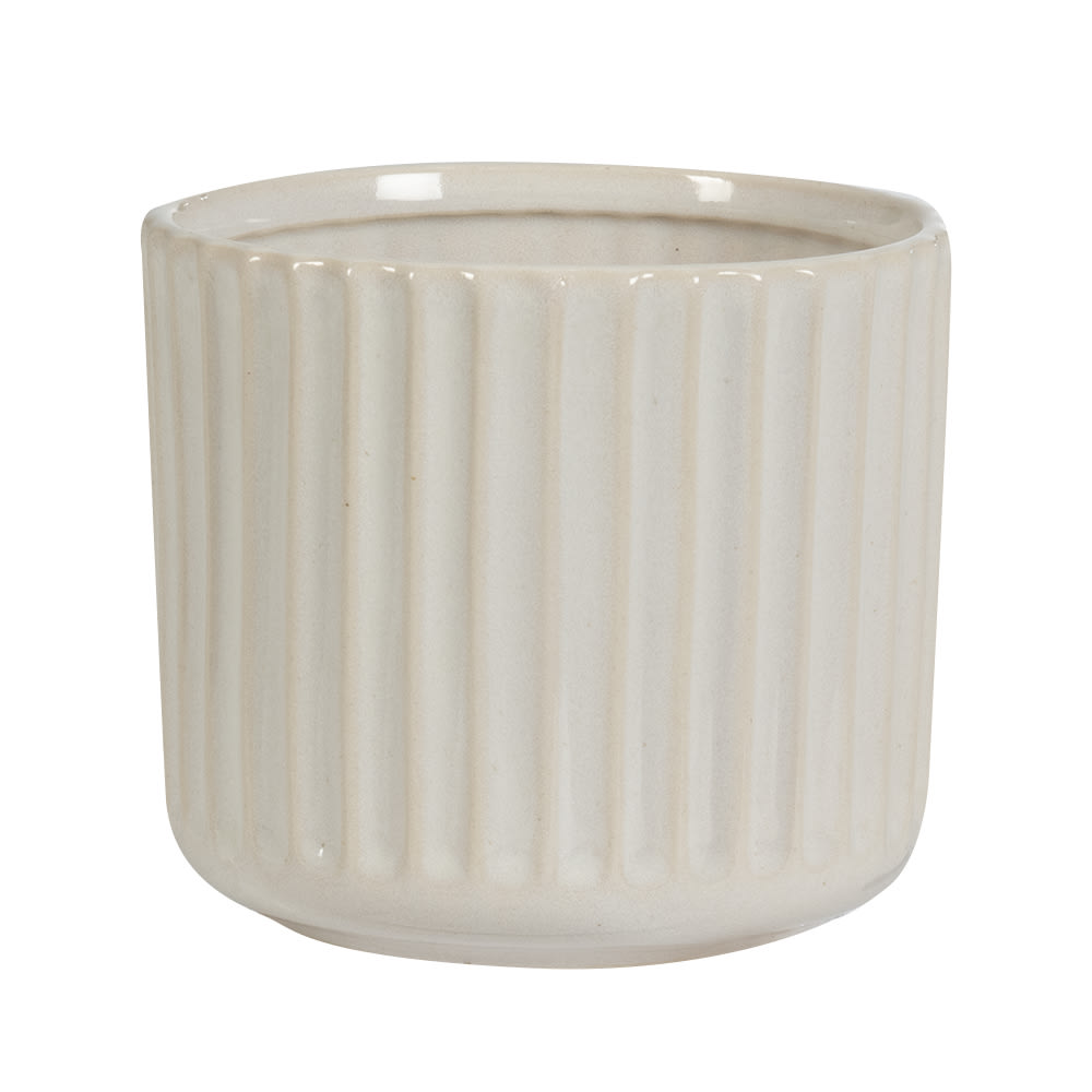 Cache-pot rainures verticales blanc 5 1/2 po VERTUO