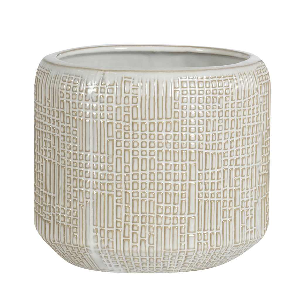 Cache-pot texturé blanc 6 1/8 po VERTUO