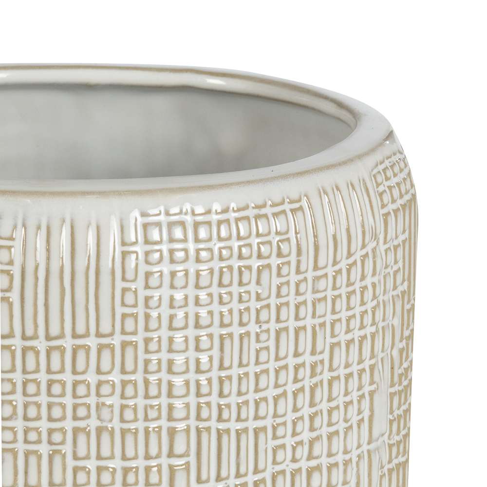 Cache-pot texturé blanc 6 1/8 po VERTUO