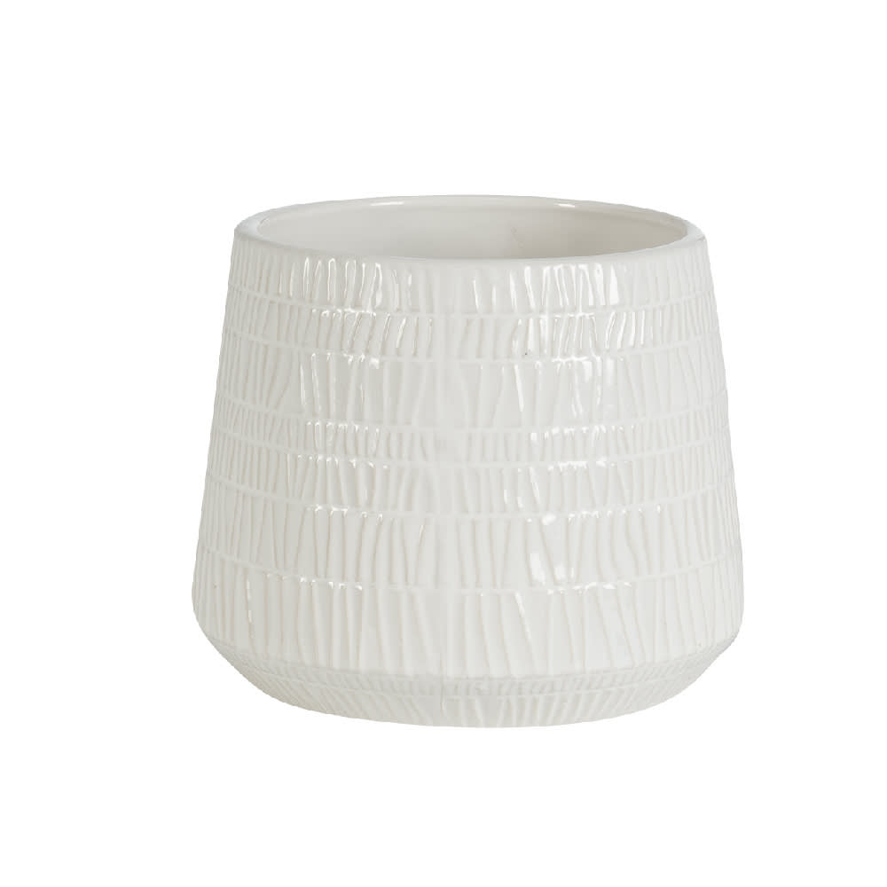 Cache-pot Azto blanc 8 1/4 po VERTUO
