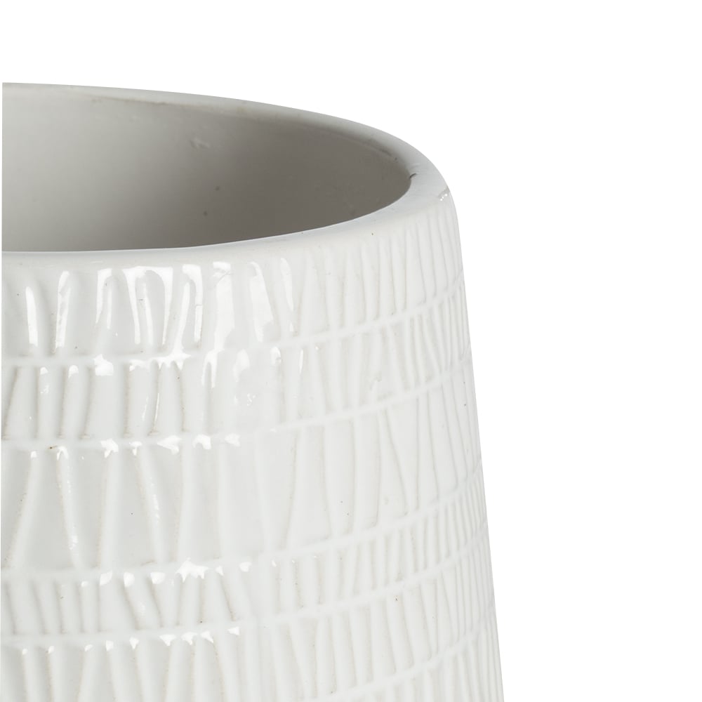 Cache-pot Azto blanc 8 1/4 po VERTUO