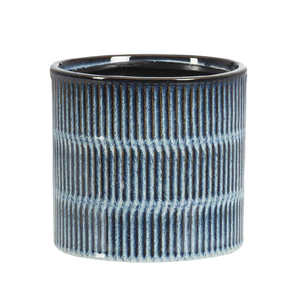 Cache-pot bleu 6 3/4 po