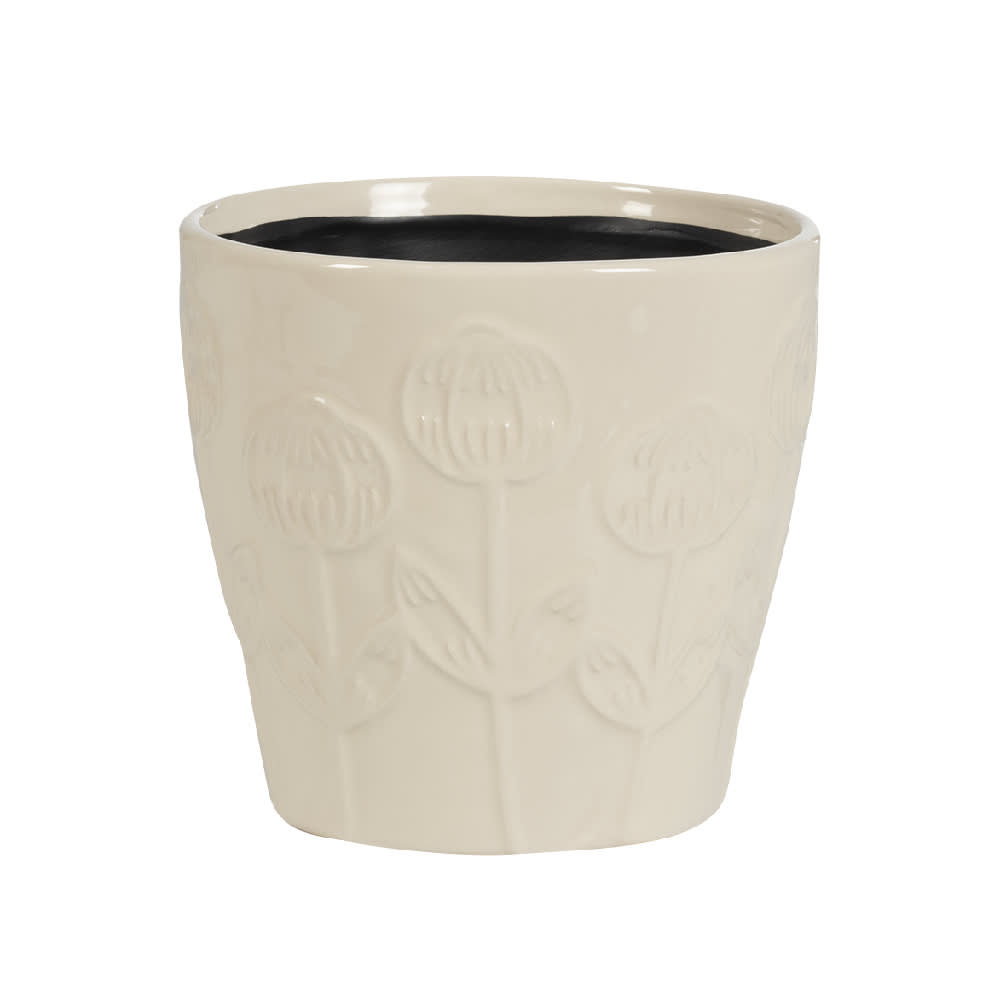 Cache-pot crème 6 3/4 po