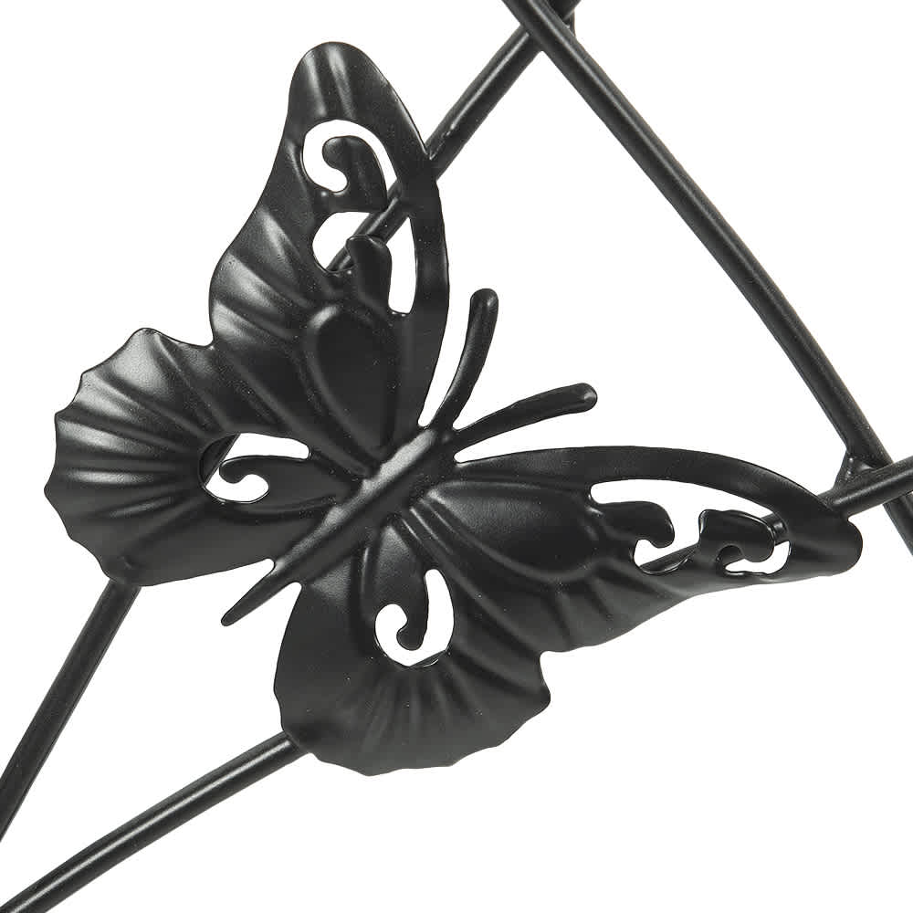 VERTUO Decorative Butterflies Black Metal Trellis 12 in. x 48 in.