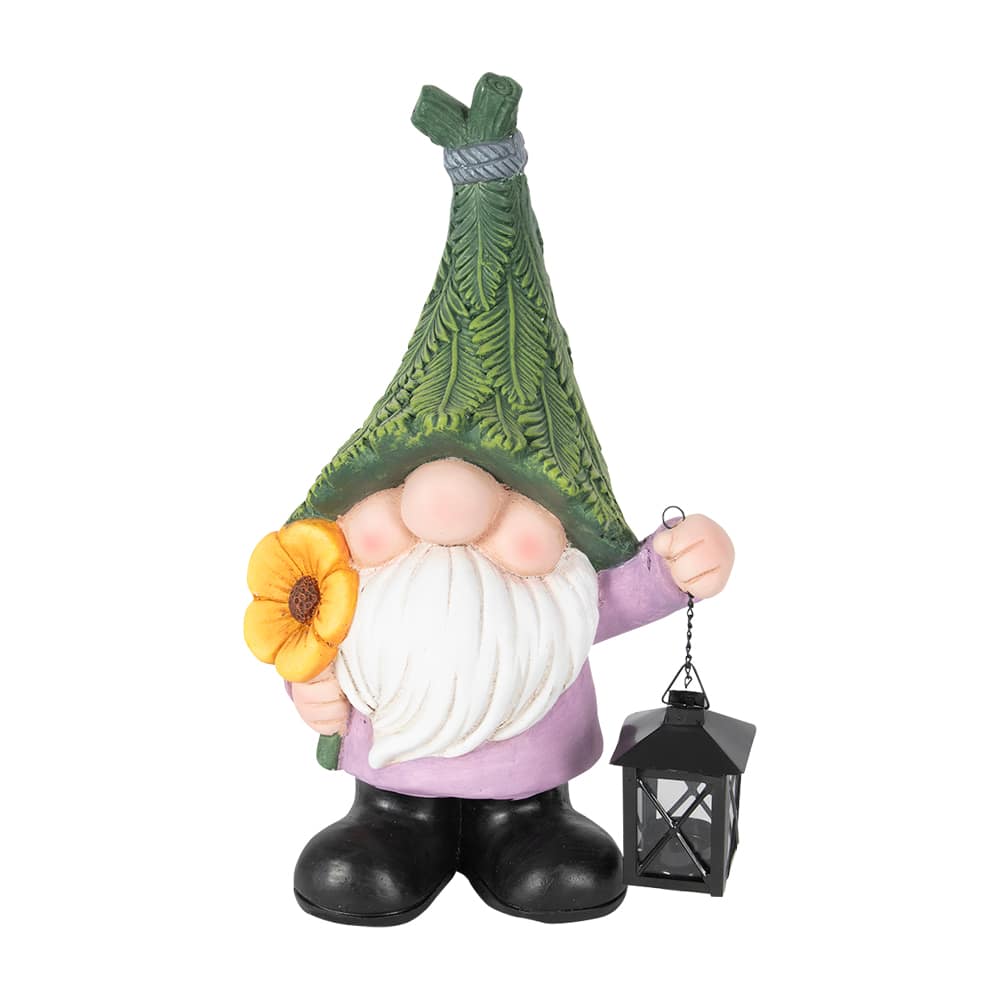 VERTUO Garden Gnome with Lantern