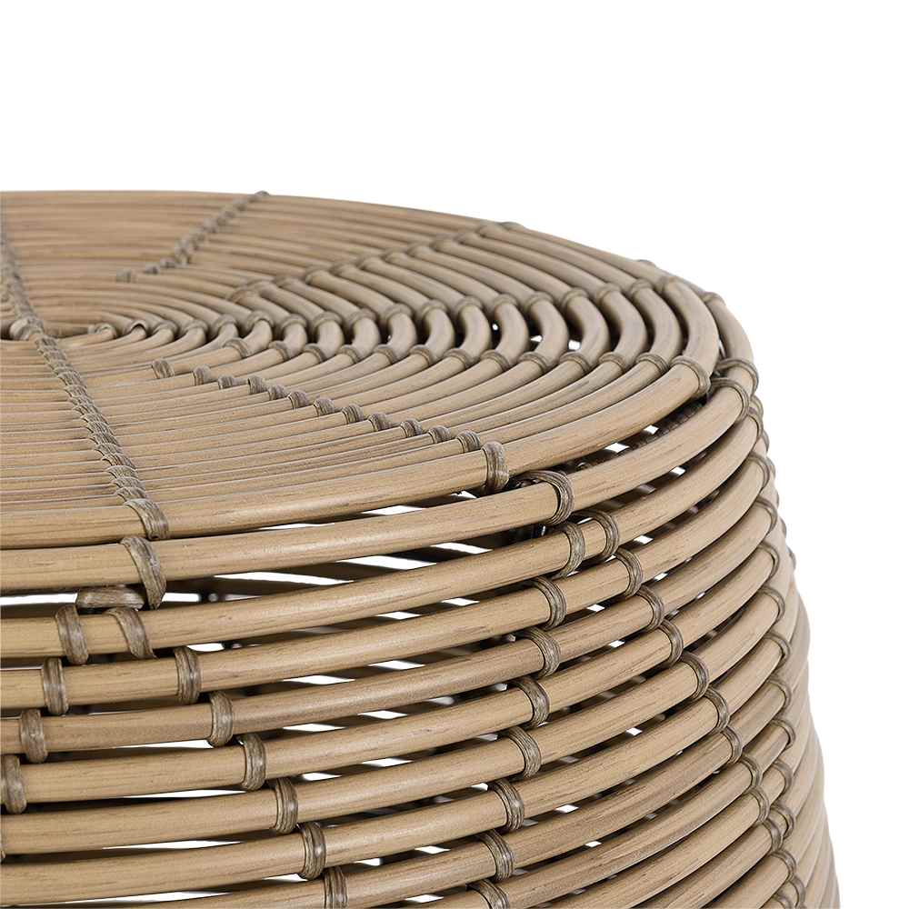 VERTUO Beige Polyrattan Effect Table/Stool 18 in.