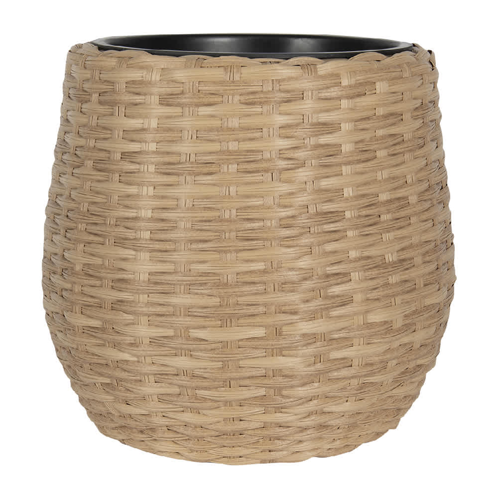 Cache-pot effet rotin beige 18 po VERTUO