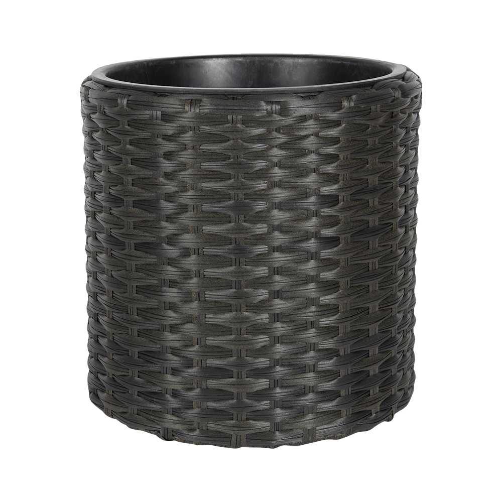 Cache-pot en rotin de polyrattan noir 14&nbsp;1/8&nbsp;po VERTUO