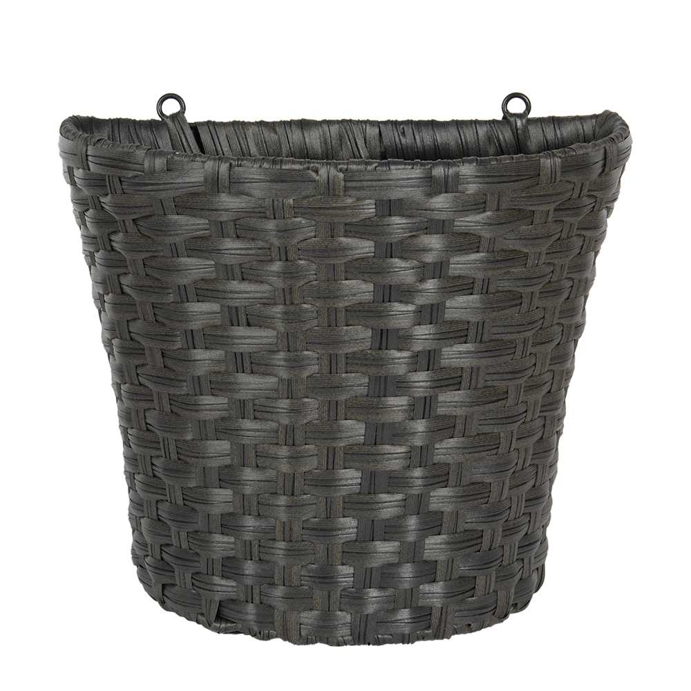 VERTUO Polyrattan Effect Wall Flower Pot  Black 12 1/2 in. x 7 in.