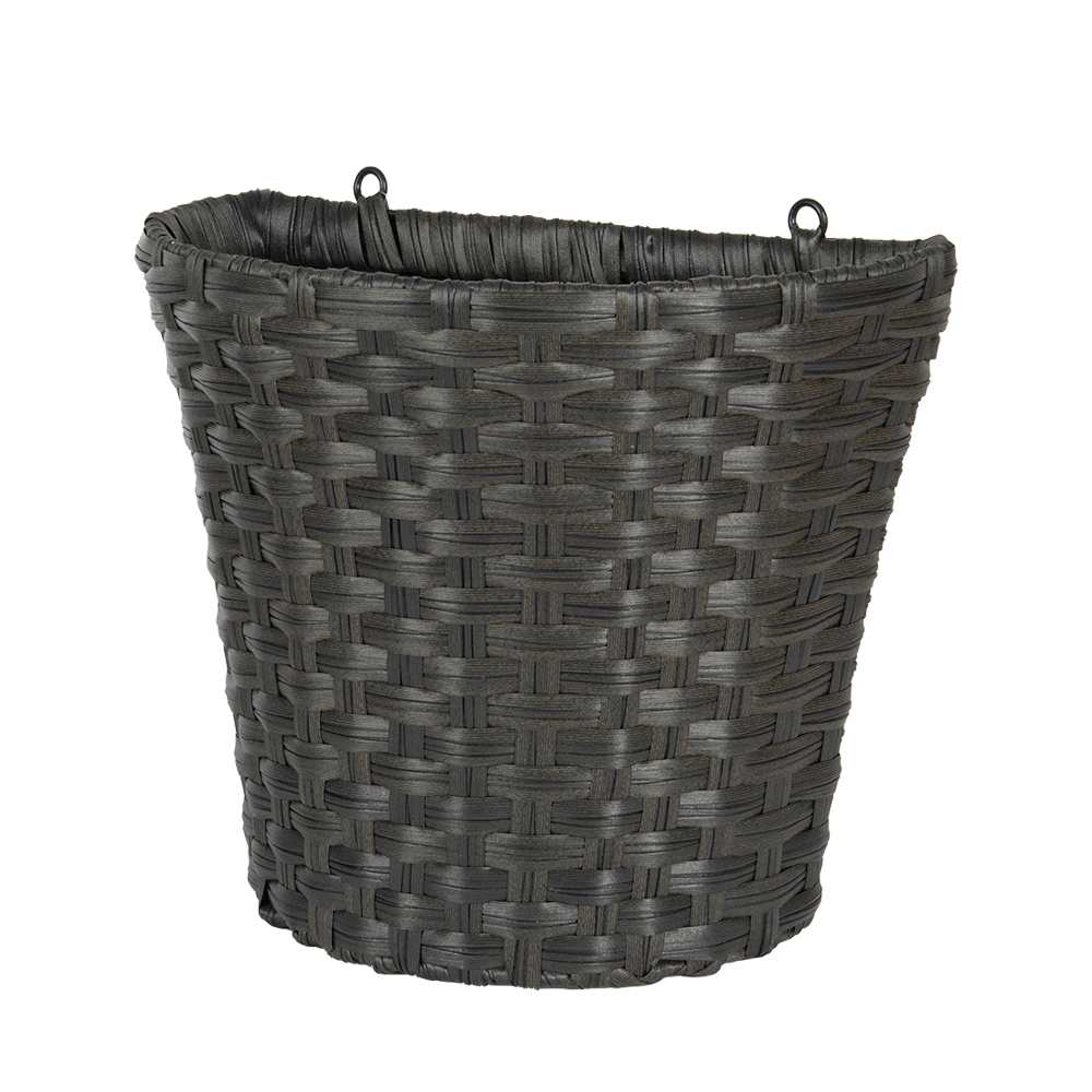 VERTUO Polyrattan Effect Wall Flower Pot  Black 12 1/2 in. x 7 in.