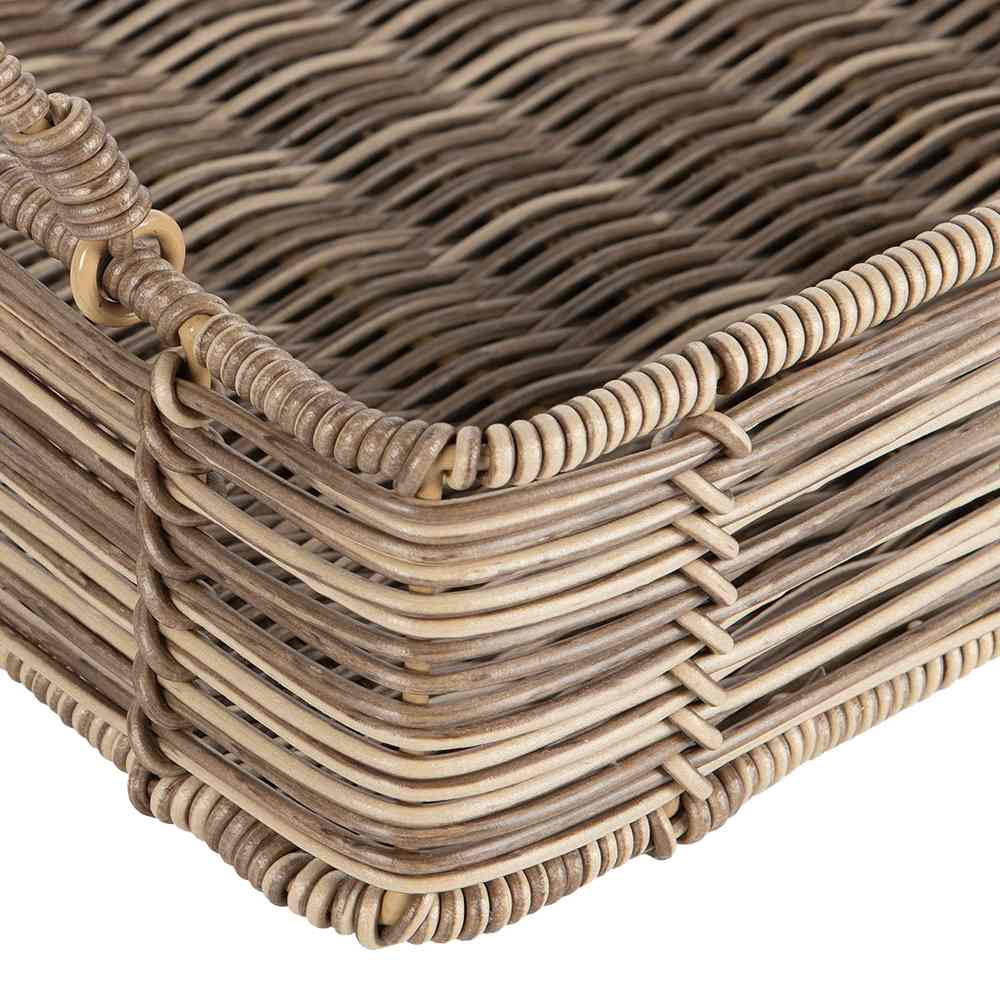 Plateau décoratif effet rottin beige 16 1/2 po x 9 3/4 po VERTUO