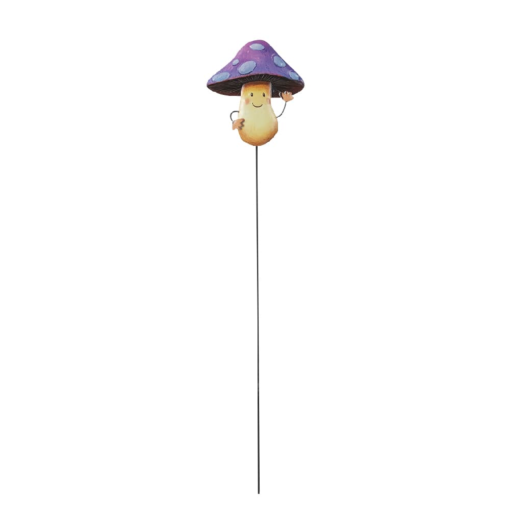 VERTUO Purple Mushroom Decorative Stake 25 3/8 in