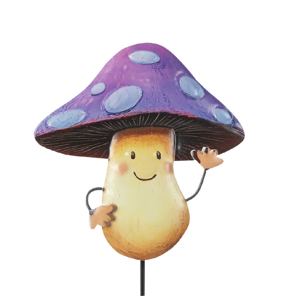 VERTUO Purple Mushroom Decorative Stake 25 3/8 in