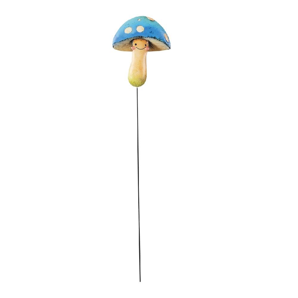 VERTUO Blue Mushroom Decorative Stake 27 3/4 in.