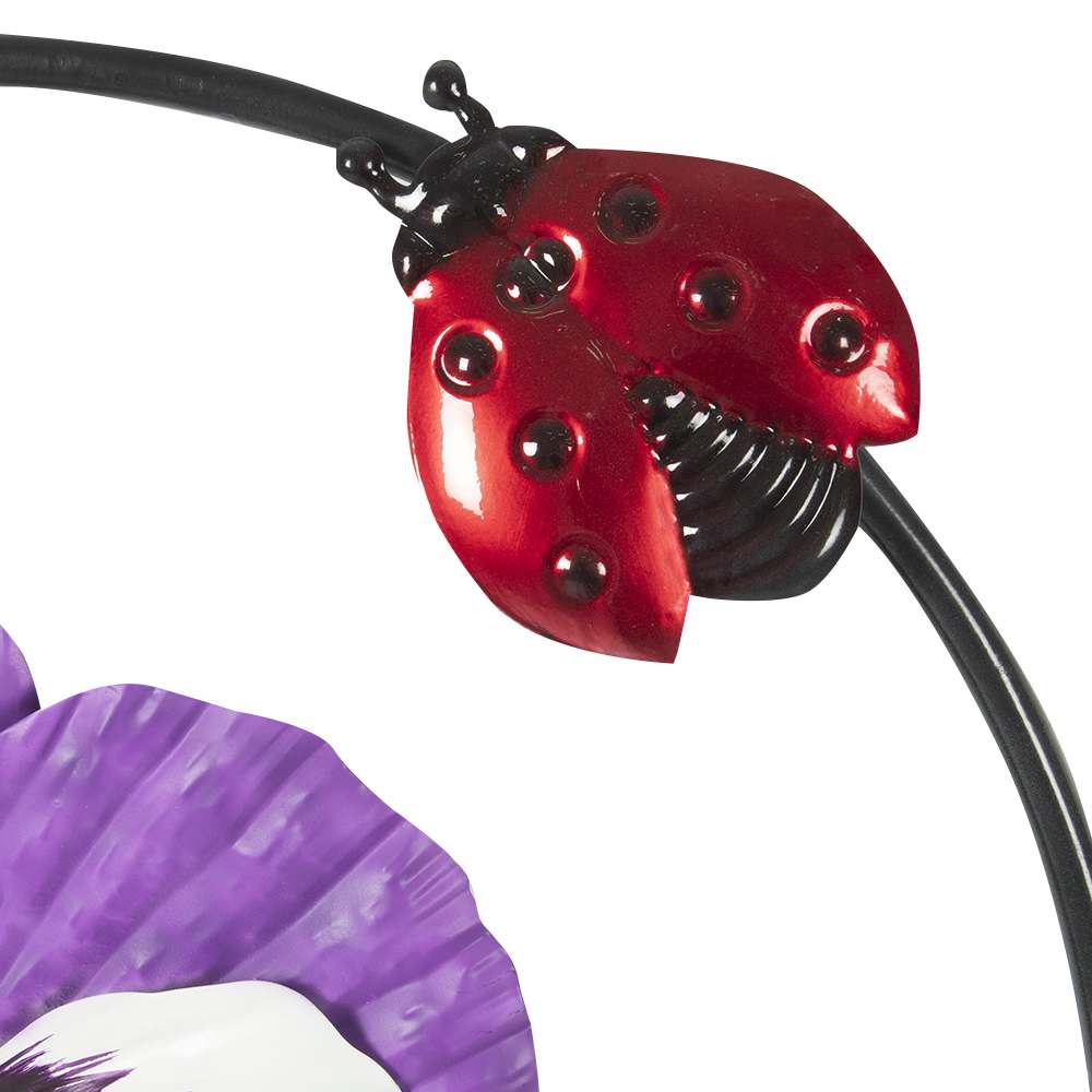 VERTUO Decorative Pansy Black Metal Trellis 15 3/4 in. x 47 1/4 in.