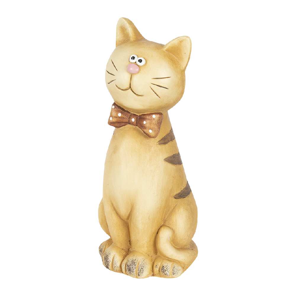 Chat avec nœud papillon beige 16 1/2 po VERTUO